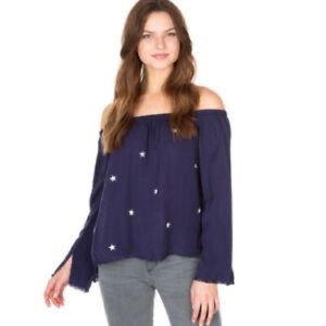 Cloth & Stone Anthropologie off the shoulder star Top
